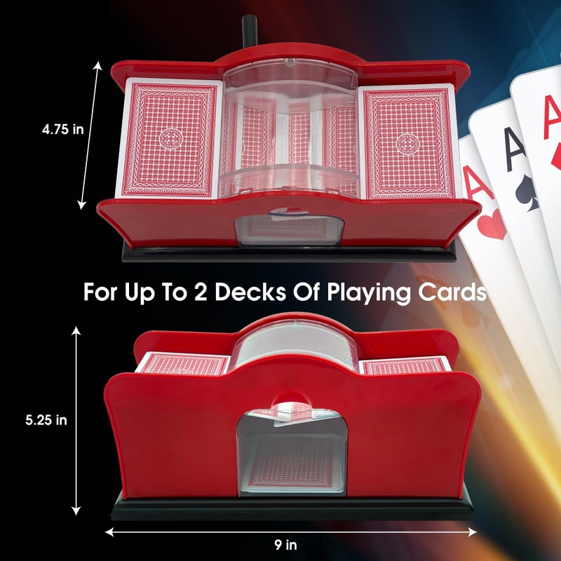 CHH Hand Cranked Card Shuffler â€“ Manual Card Shuffler for Standard or Bridge-Sized Playing Cards â€“ Quiet and Easy to Use - Designed for 2 Decks - Image 5